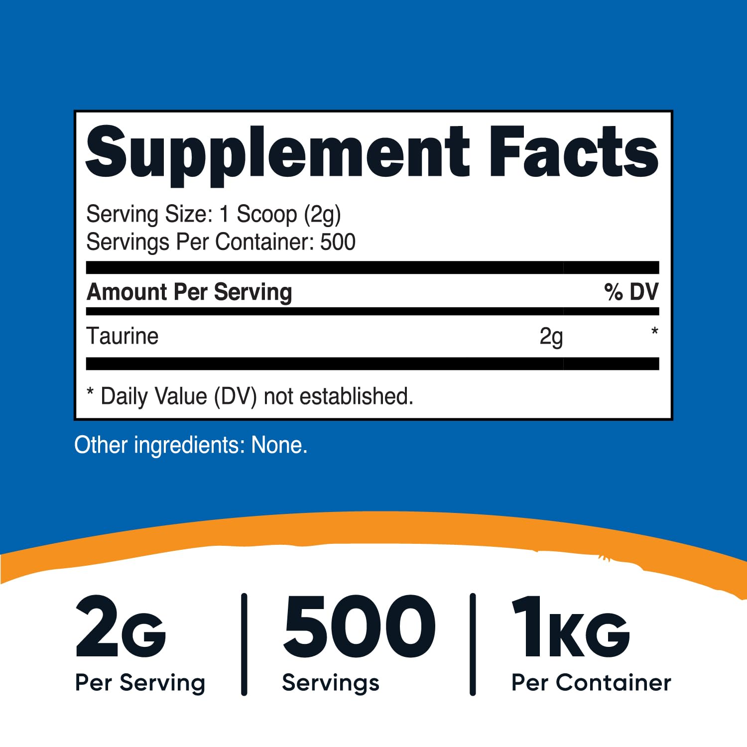 Nutricost Taurine Powder (1KG) – 500 Servings, Taurine Supplement