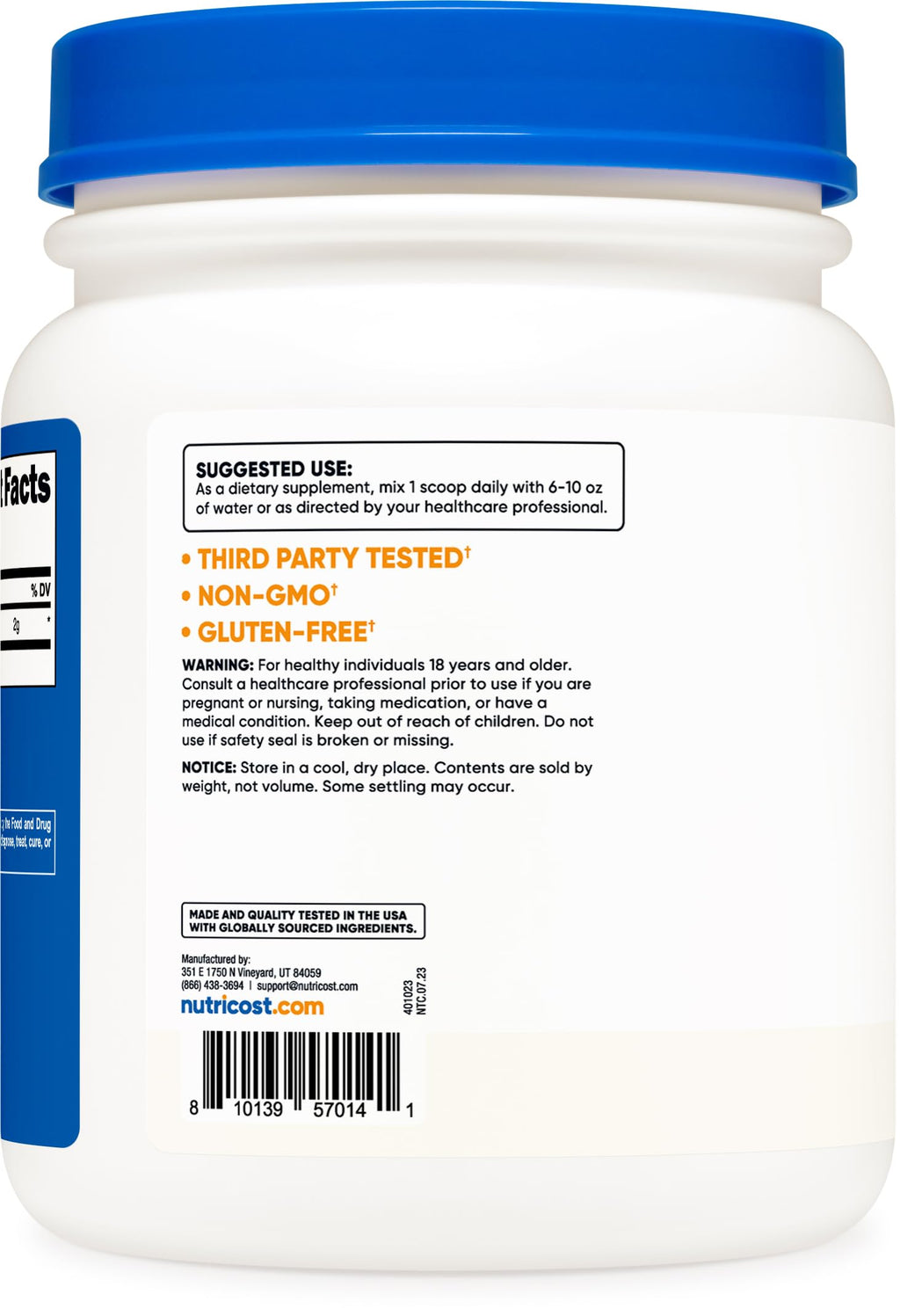 Nutricost Taurine Powder (1KG) – 500 Servings, Taurine Supplement