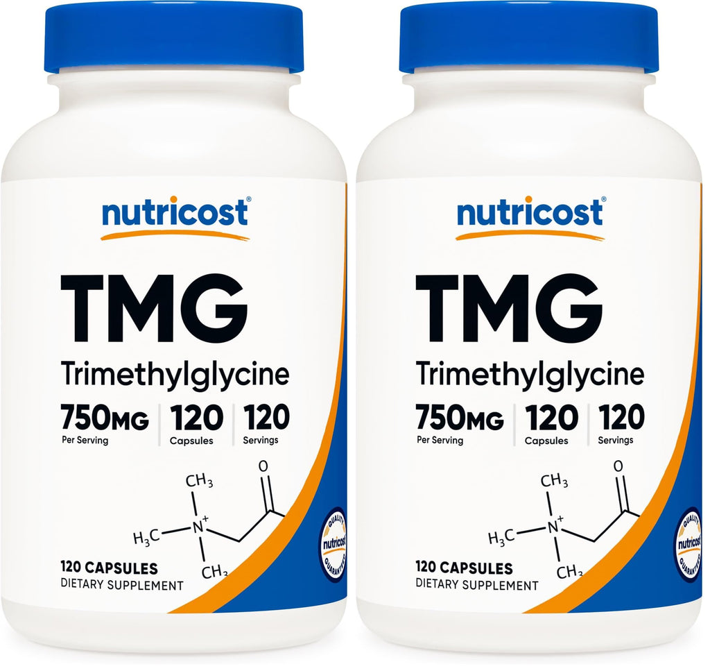 Nutricost TMG (Trimethylglycine) 750mg – 120 Capsules (Pack of 2)