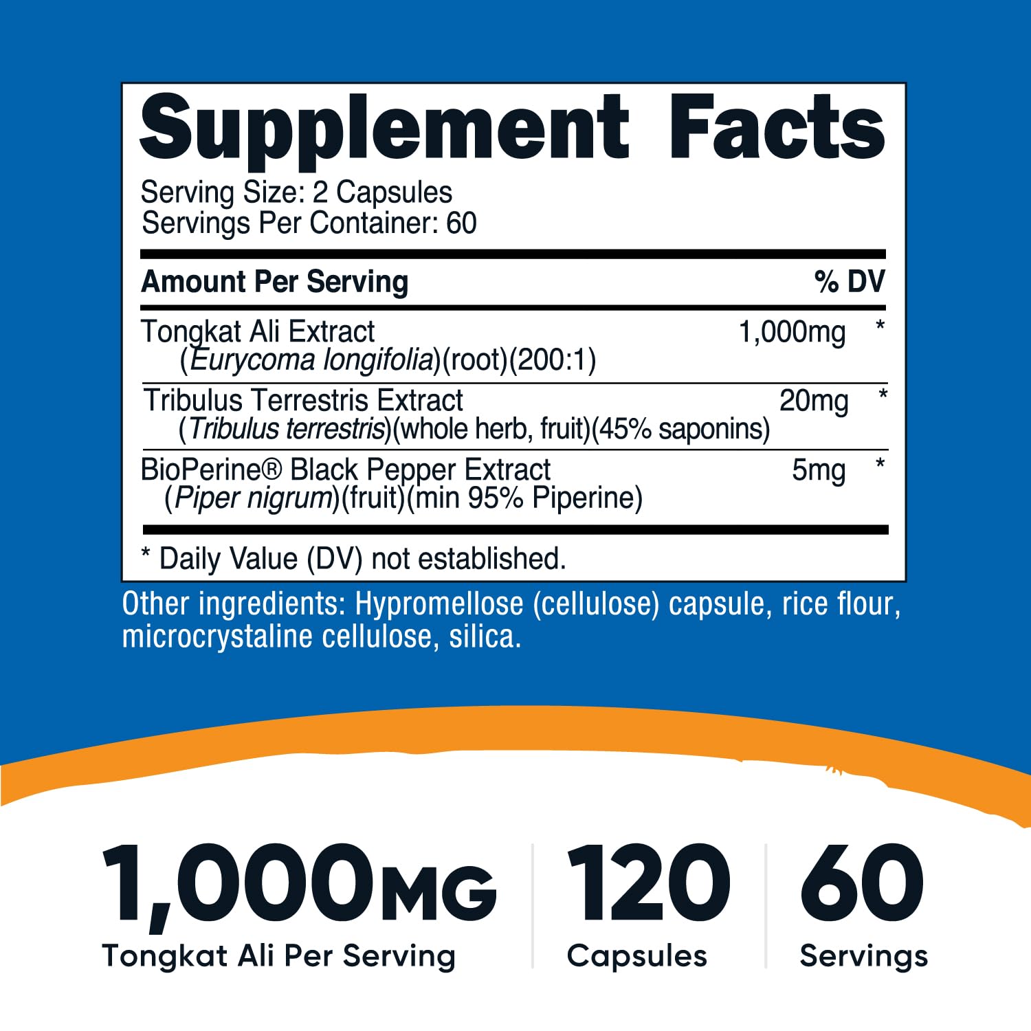 Nutricost Tongkat Ali 1000mg - 120 Veg Capsules, Tribulus, BioPerine