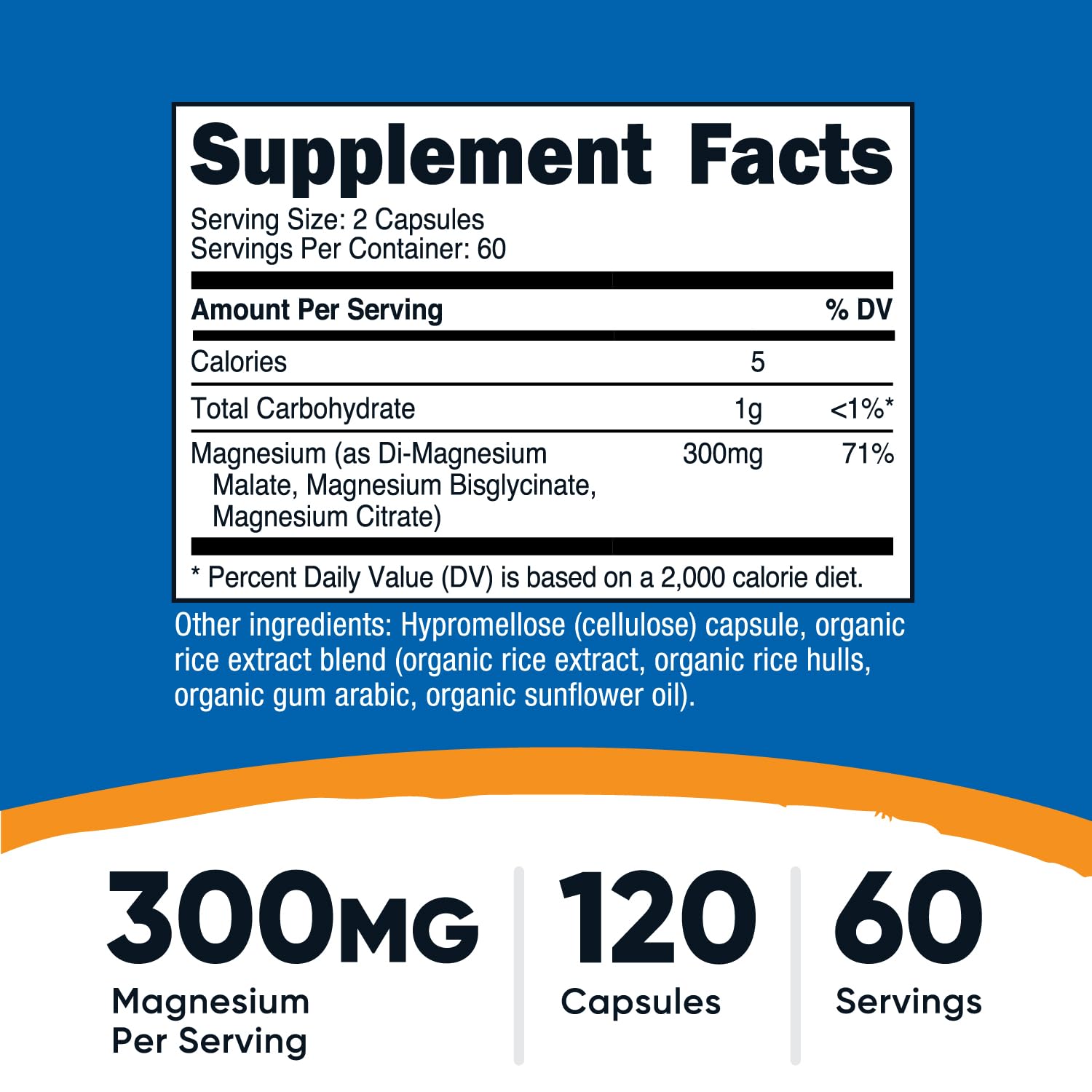 Nutricost Triple Magnesium Complex (300mg) - 120 Capsules, 60 Servings | Di-Mg Malate, Bisglycinate & Citrate