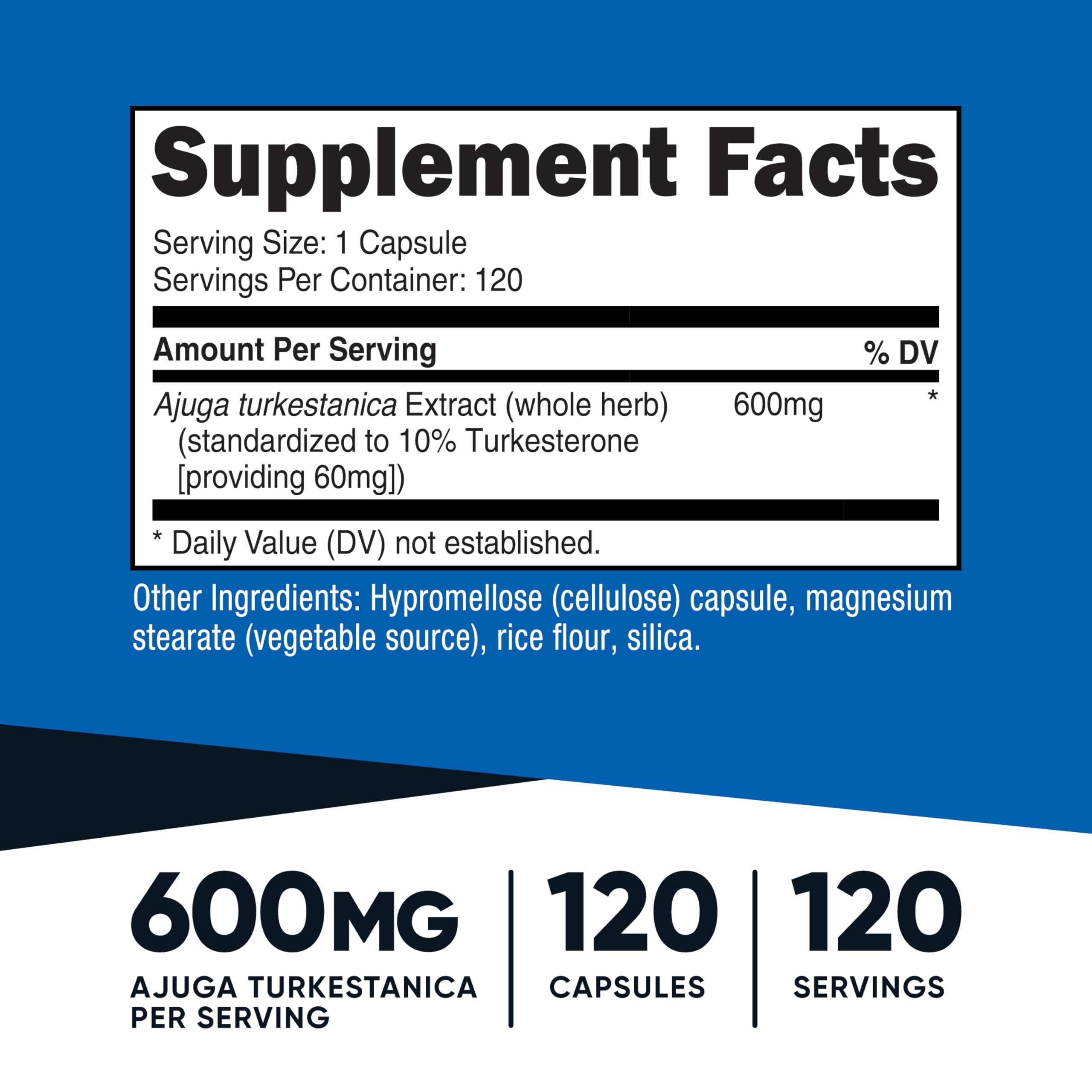 Nutricost Turkesterone 600mg - 120 Capsules | Vegetarian, Non-GMO, Gluten Free