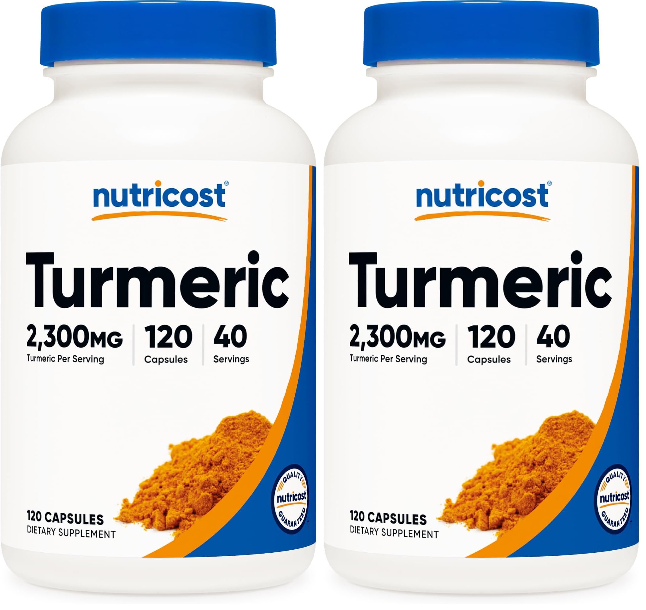 Nutricost Turmeric Curcumin with BioPerine – 2300mg Per Serving, 95% Curcuminoids, 120 Veggie Capsules (Pack of 2)