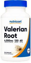 Nutricost Valerian Root Capsules (1000mg per Serving, 4:1 Extract) – 120 Vegetarian Capsules, Gluten Free, Non-GMO