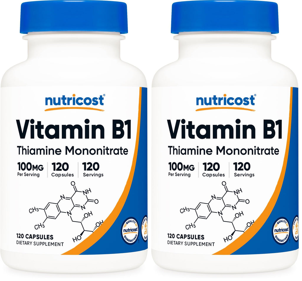 Nutricost Vitamin B1 100mg - 120 Caps | Gluten Free & Non-GMO (Pack of 2)