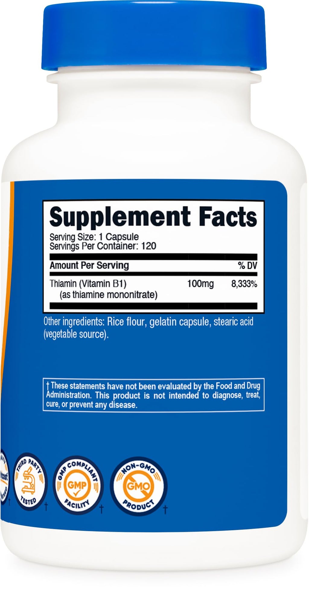 Nutricost Vitamin B1 100mg - 120 Caps | Gluten Free & Non-GMO (Pack of 2)