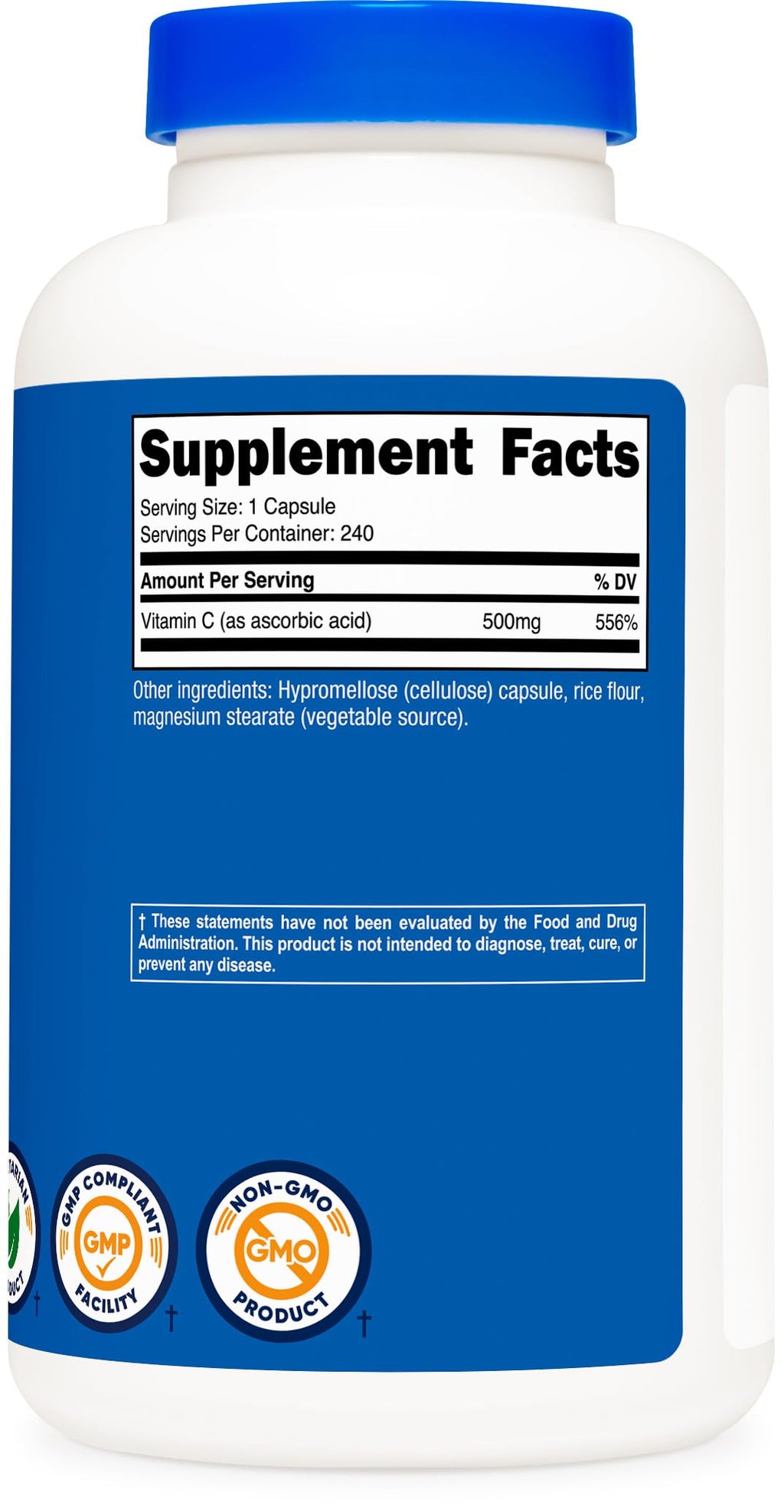 Nutricost Vitamin C 500mg – 240 Capsules | Vegetarian, Gluten Free & Non-GMO