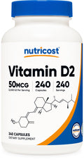 Nutricost Vitamin D2 Supplement 2000 IU – 240 Capsules | Vegan, Non-GMO, Gluten-Free, Third-Party Tested