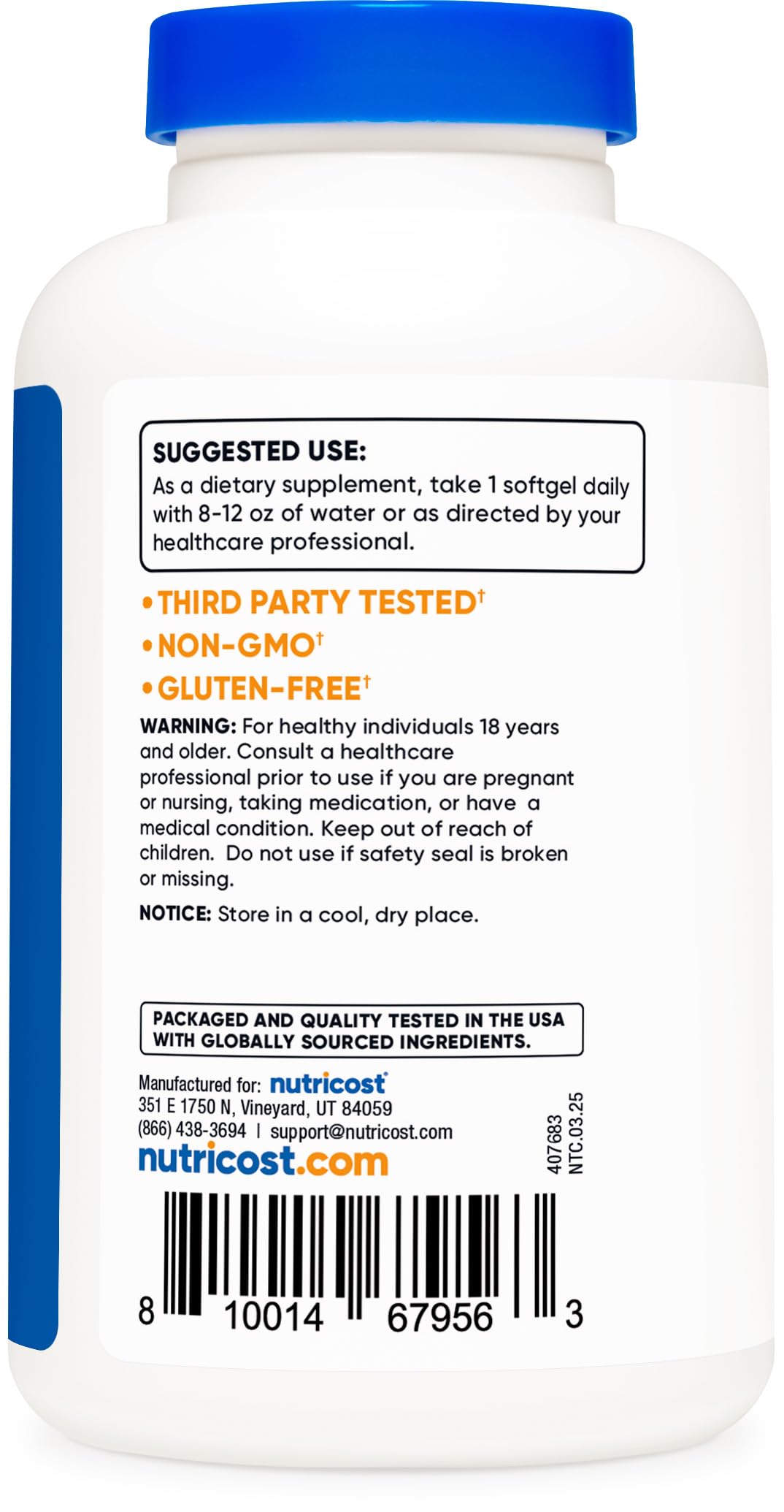 Nutricost Vitamin E 400 IU | 240 Softgel Capsules – Gluten Free, Non-GMO