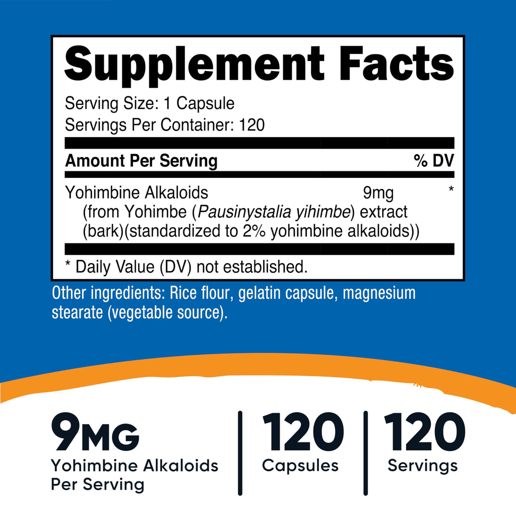 Nutricost Yohimbe Bark Extract 450mg – 120 Capsules, Extra Strength, Gluten Free, Non-GMO