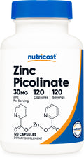 Nutricost Zinc Picolinate 30mg - 120 Capsules | Gluten Free & Non-GMO