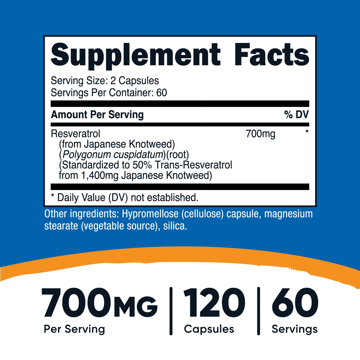 Nutricost Resveratrol 700mg - 120 Capsules | Vegan, Gluten Free, Non-GMO
