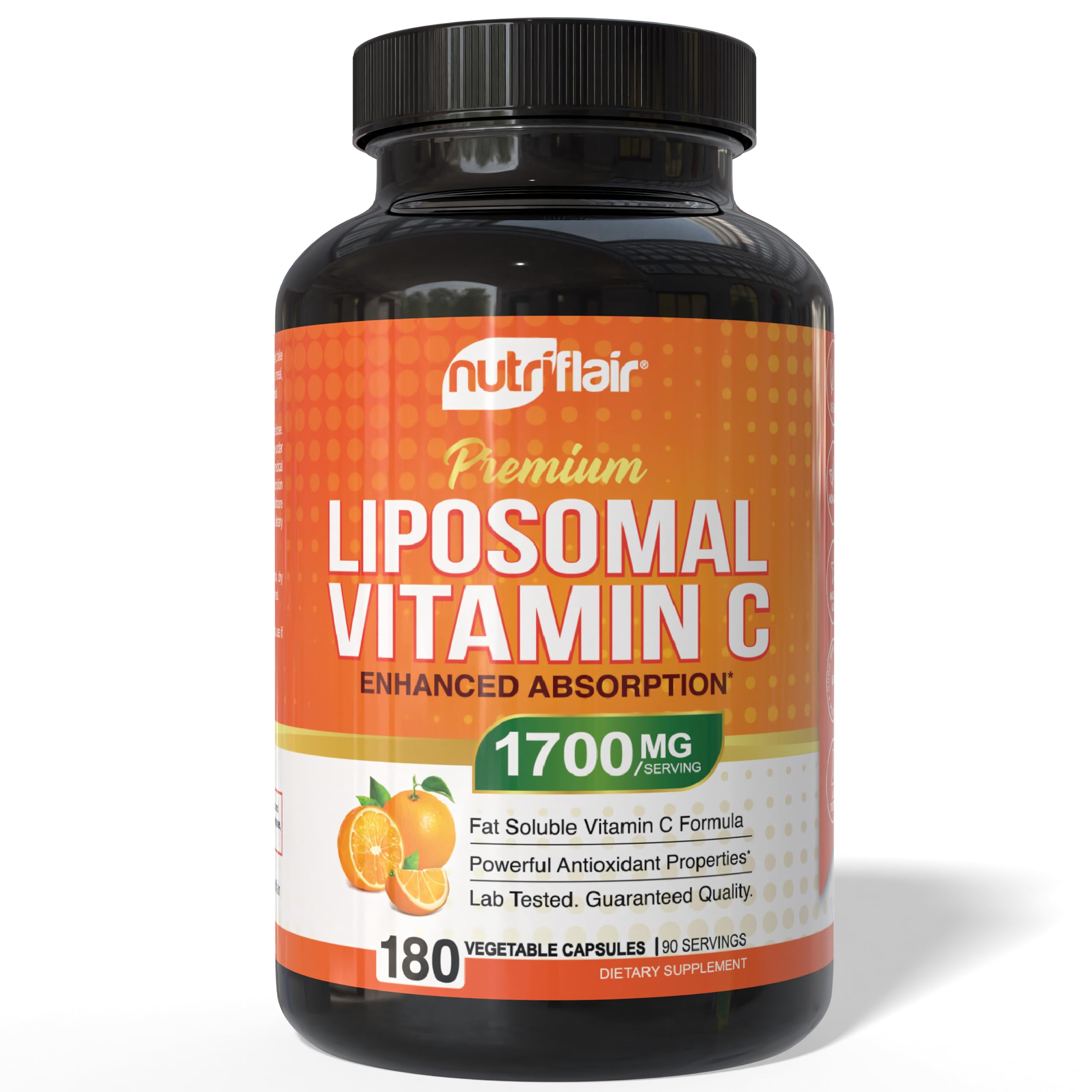 NutriFlair Liposomal Vitamin C 1700mg | 180 Capsules | High Absorption, Vegan, Non-GMO