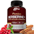 NutriFlair Berberine HCL 1200mg + True Ceylon Cinnamon | 60 Capsules - Immune & Metabolic Support