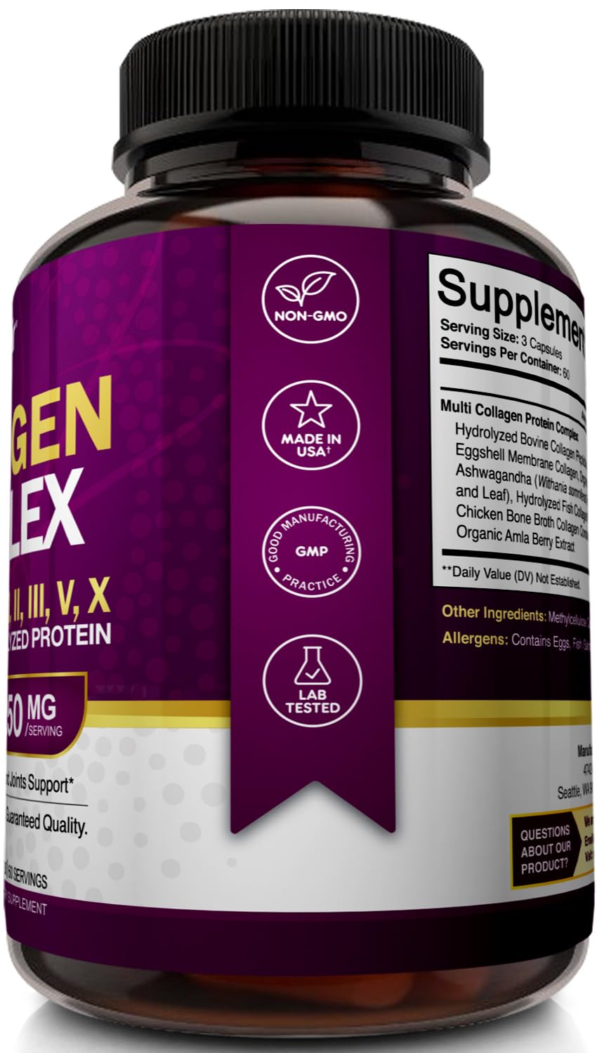 NutriFlair Multi Collagen Peptides 2250mg – 180 Capsules