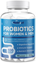 NutriGut Probiotics for Women & Men – 100 Billion CFUs, 90 Veggie Caps | Gut Health & Immune Support
