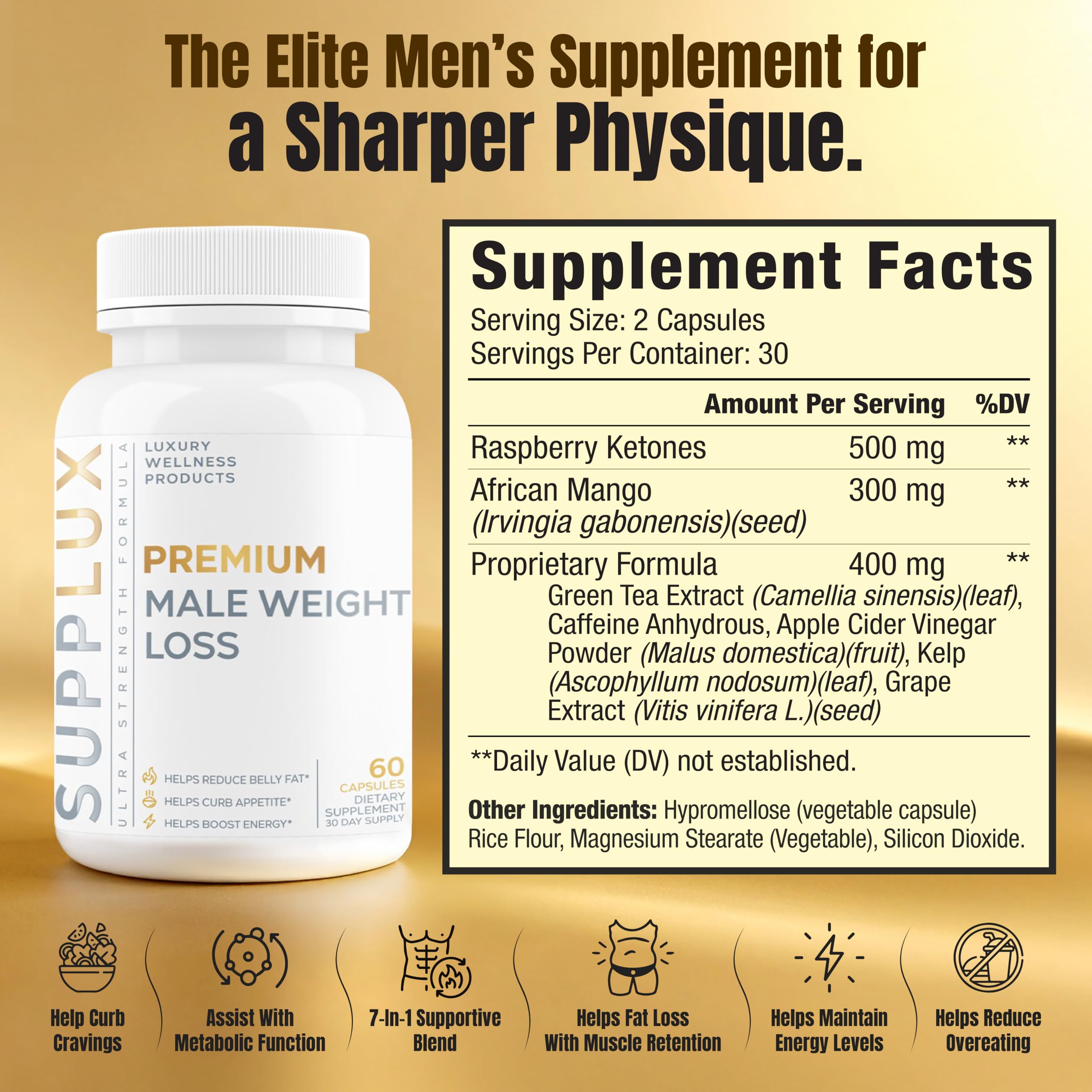 Nutrimend IQ Premium Male Weight Loss – Appetite Suppressant & Energy Booster | 60 Capsules