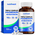 NutriNeat Triple Magnesium Complex – 90 Capsules | 300mg Mg Glycinate/Citrate/Malate | Vegan & Non-GMO