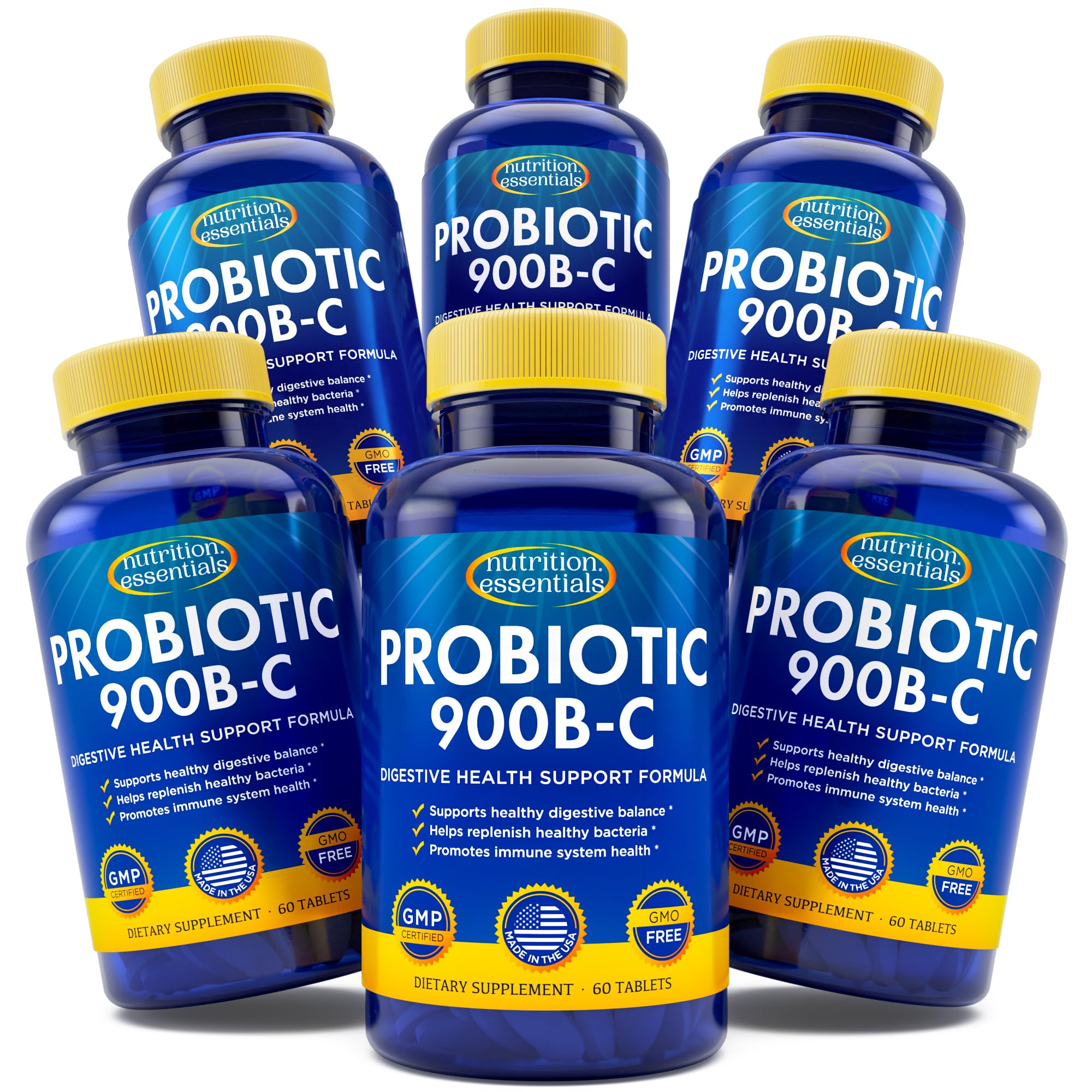 Nutrition Essentials GMP Certified Probiotic Dietary Supplement – 6 Bottles, 360 Capsules