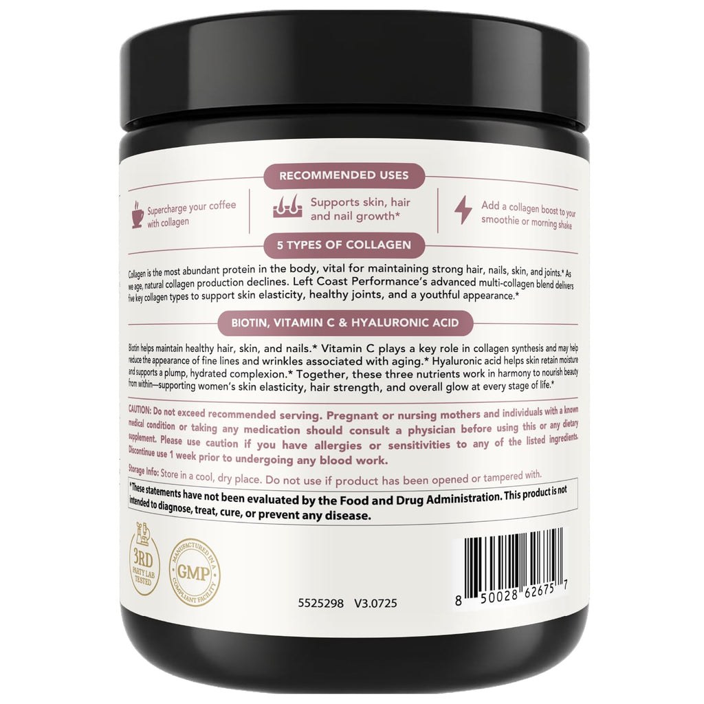 Multi Collagen Peptides Powder I-II-III-V-X with Hyaluronic Acid | Keto & Non-GMO