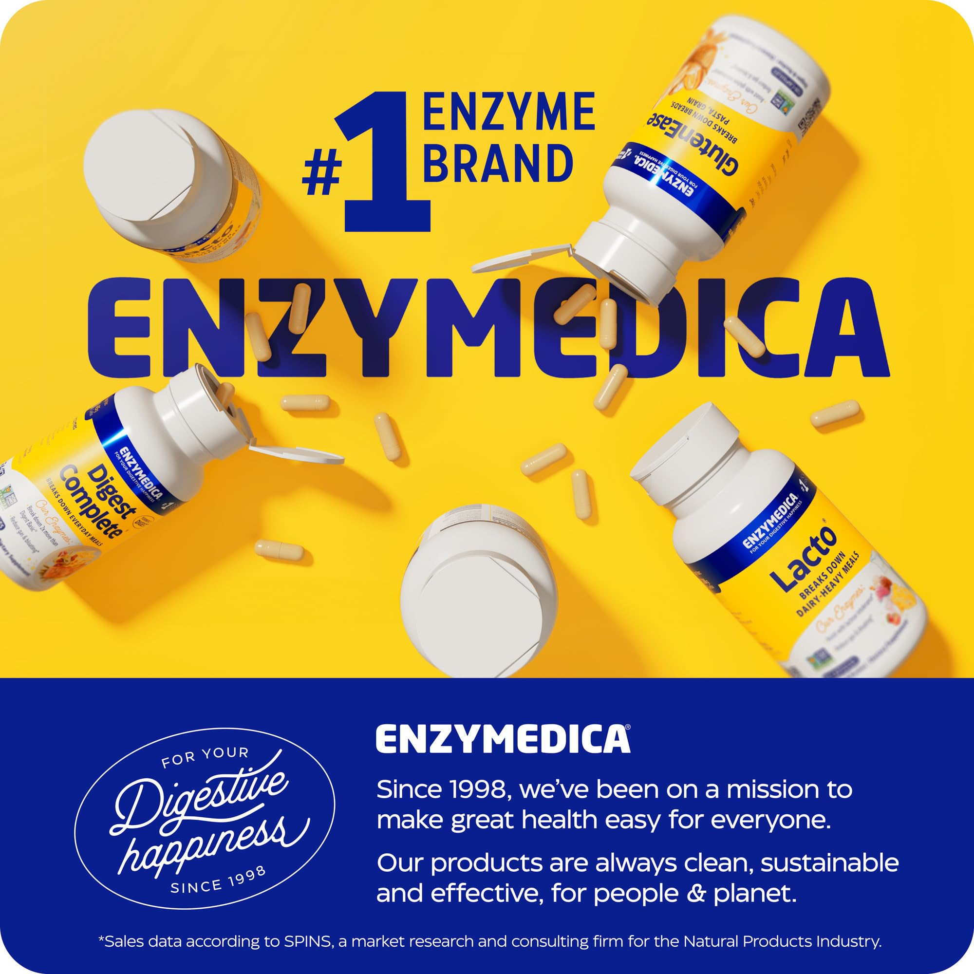 Enzymedica VeggieGest Digestive Enzymes – Gas Relief for Vegan & Vegetarian Diets (90 Count)