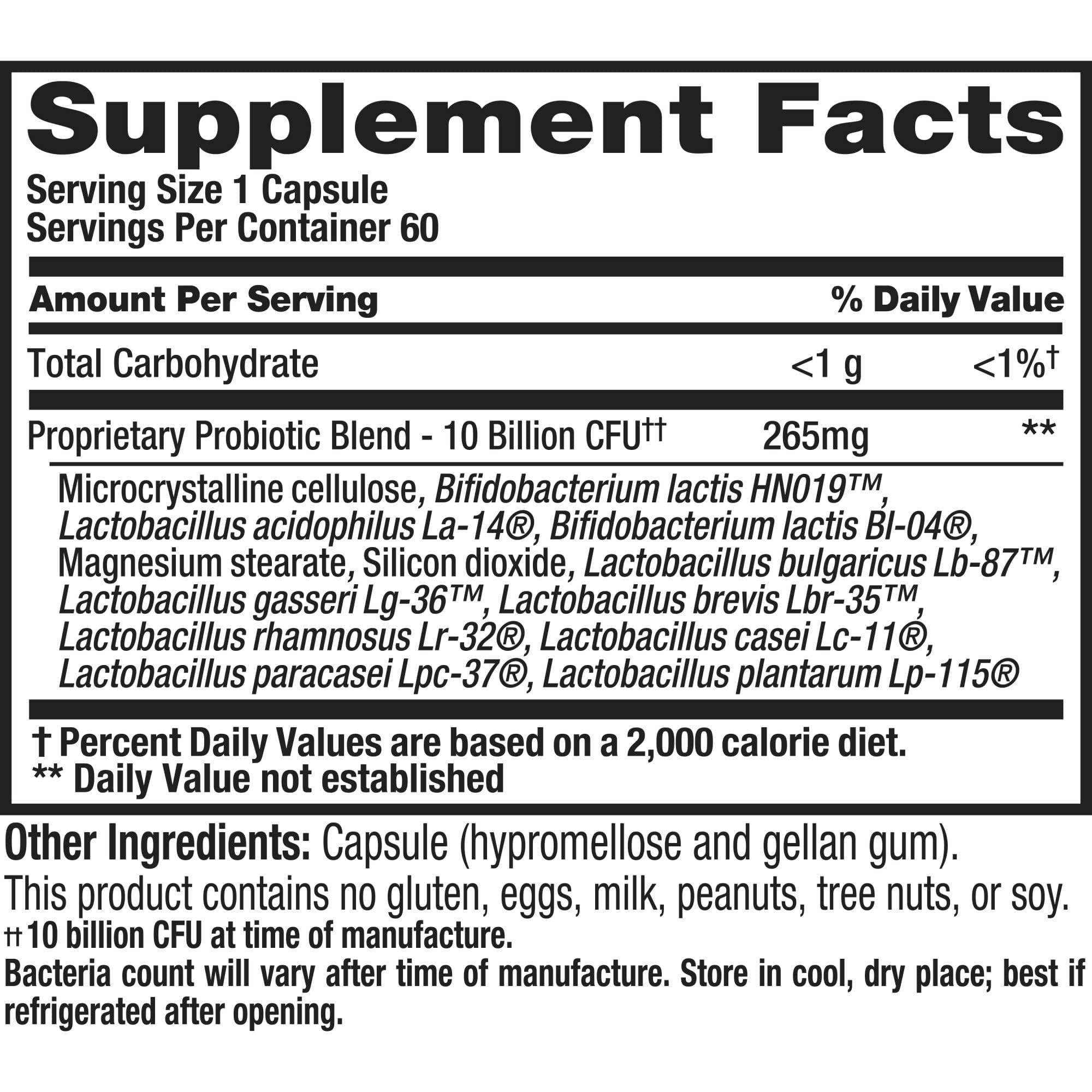 Nutrition Now PB 8 Probiotic – Immune System & Digestive Support, 60 Count