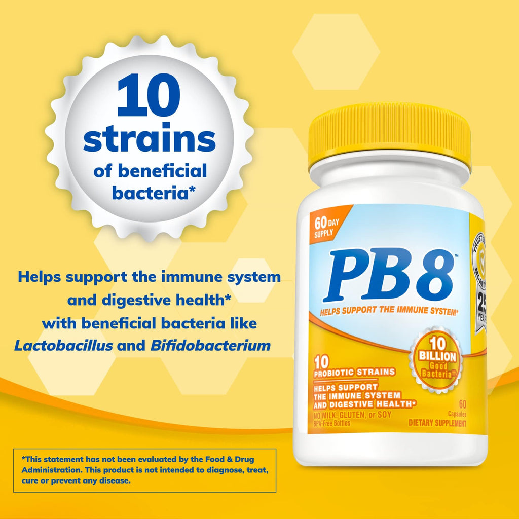 Nutrition Now PB 8 Probiotic – Immune System & Digestive Support, 60 Count