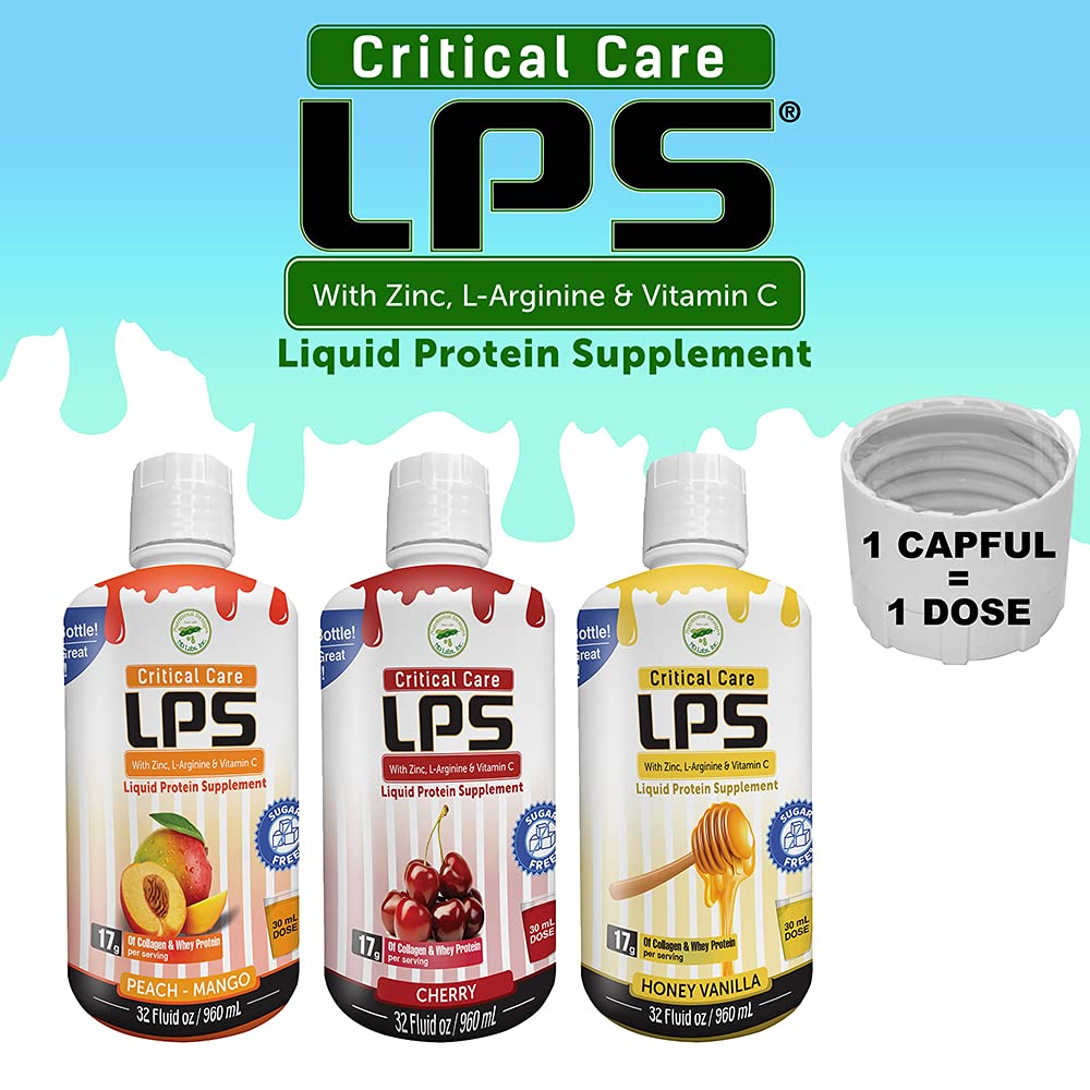 Nutritional Designs LPS Liquid Collagen & Whey Protein - Non-GMO, Sugar-Free, Cherry