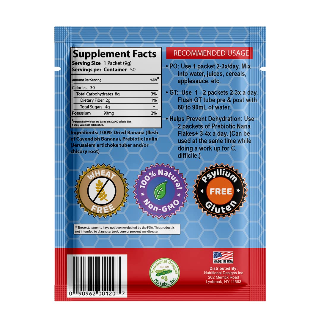 Nutritional Designs Nana Flakes with Inulin – 100% Banana, Prebiotic Fiber, Digestive Wellness