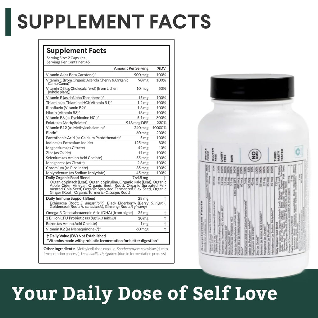Nutritional Roots Multivitamin+ | Plant-Based Fermented Vitamins & Probiotics, 45 Servings