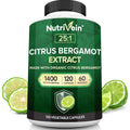 Nutrivein Premium Citrus Bergamot Supplement 1400mg 25:1 Bergamia Extract – 60 Day Supply (120 Capsules) | Heart & Circulatory Support