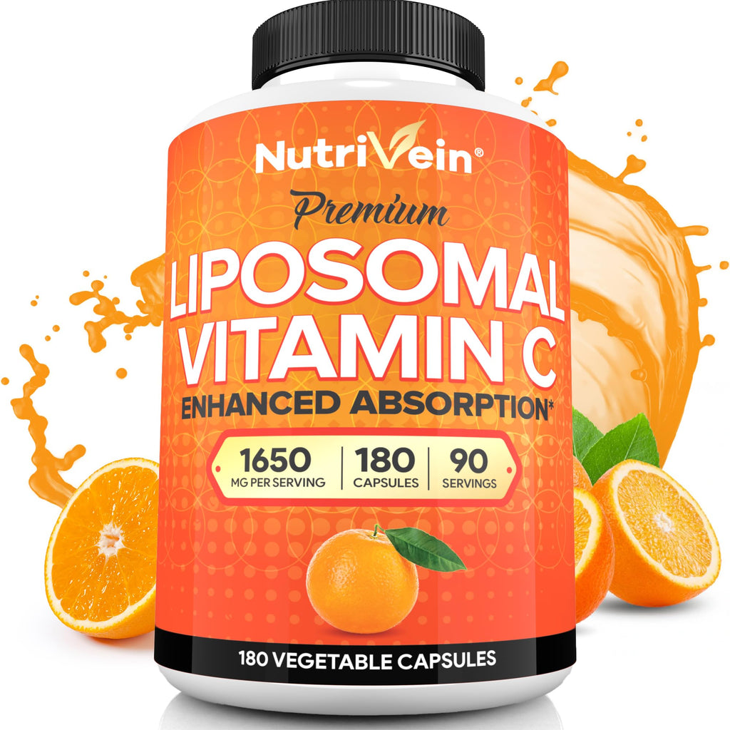 Nutrivein Liposomal Vitamin C 1650mg - 180 Caps | High-Absorption Vitamin C