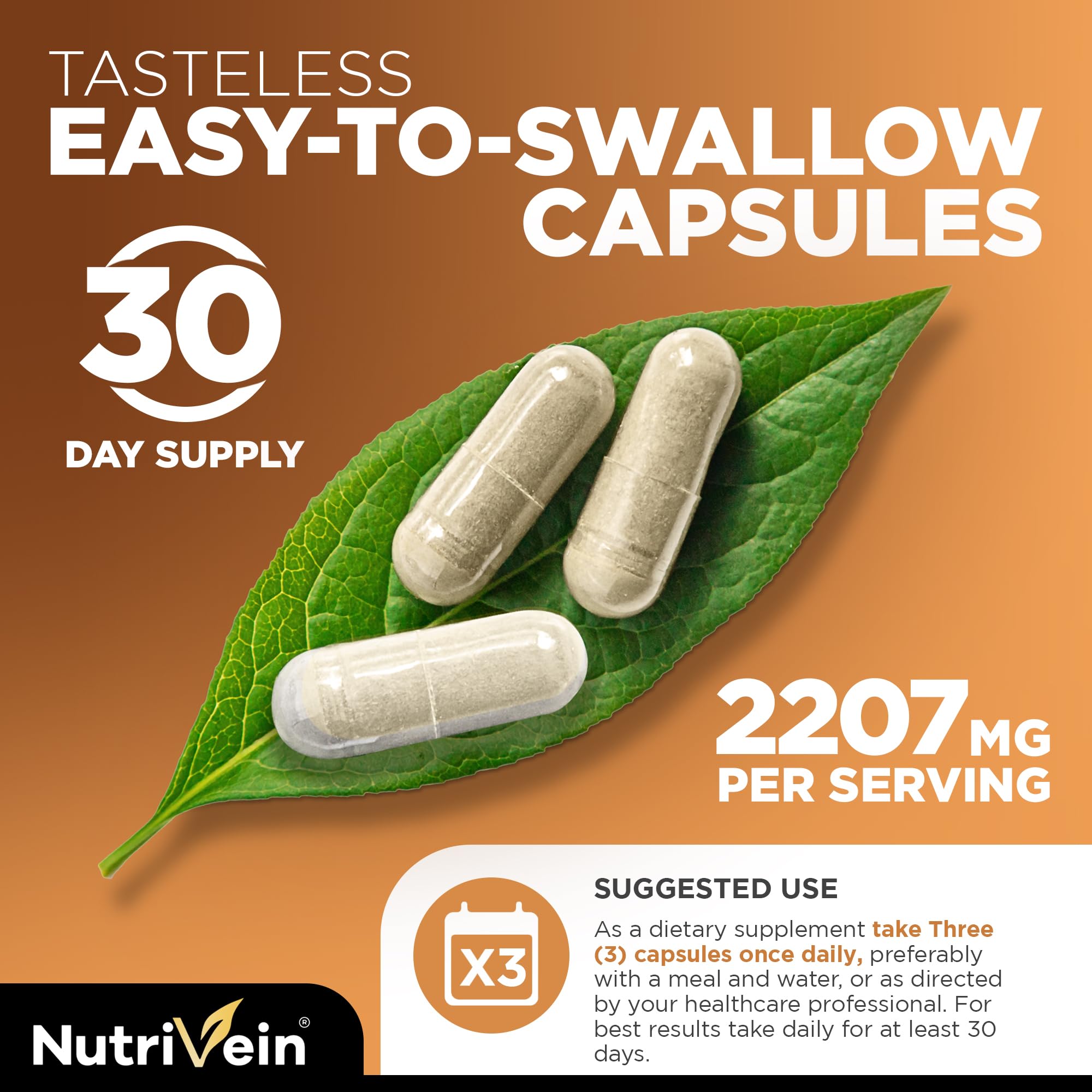 Nutrivein Magtein Magnesium L-Threonate 2207 mg – 90 Capsules | Brain, Sleep & Mood Support