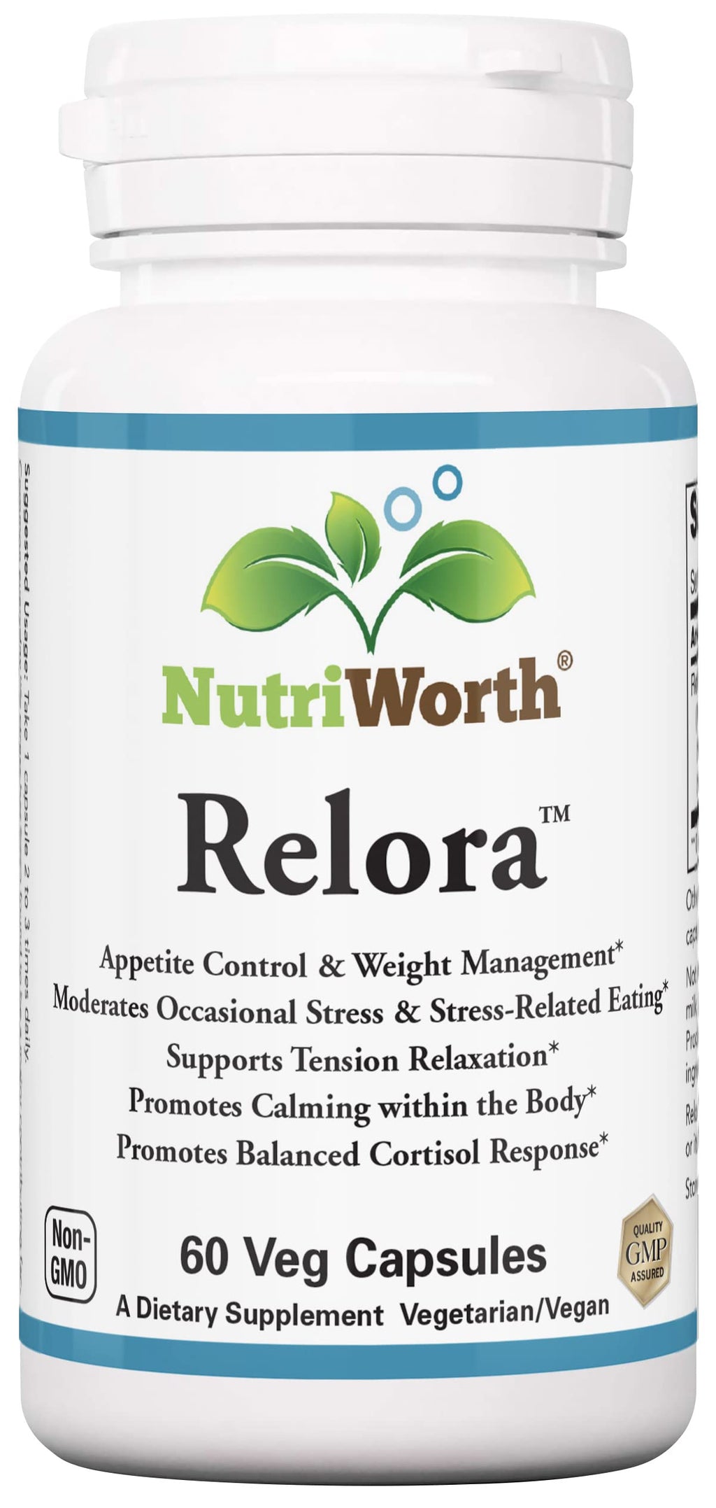 NutriWorth Relora - Stress & Weight Management Supplement. 300MG Vegetable Capsules - 60 Servings per Bottle