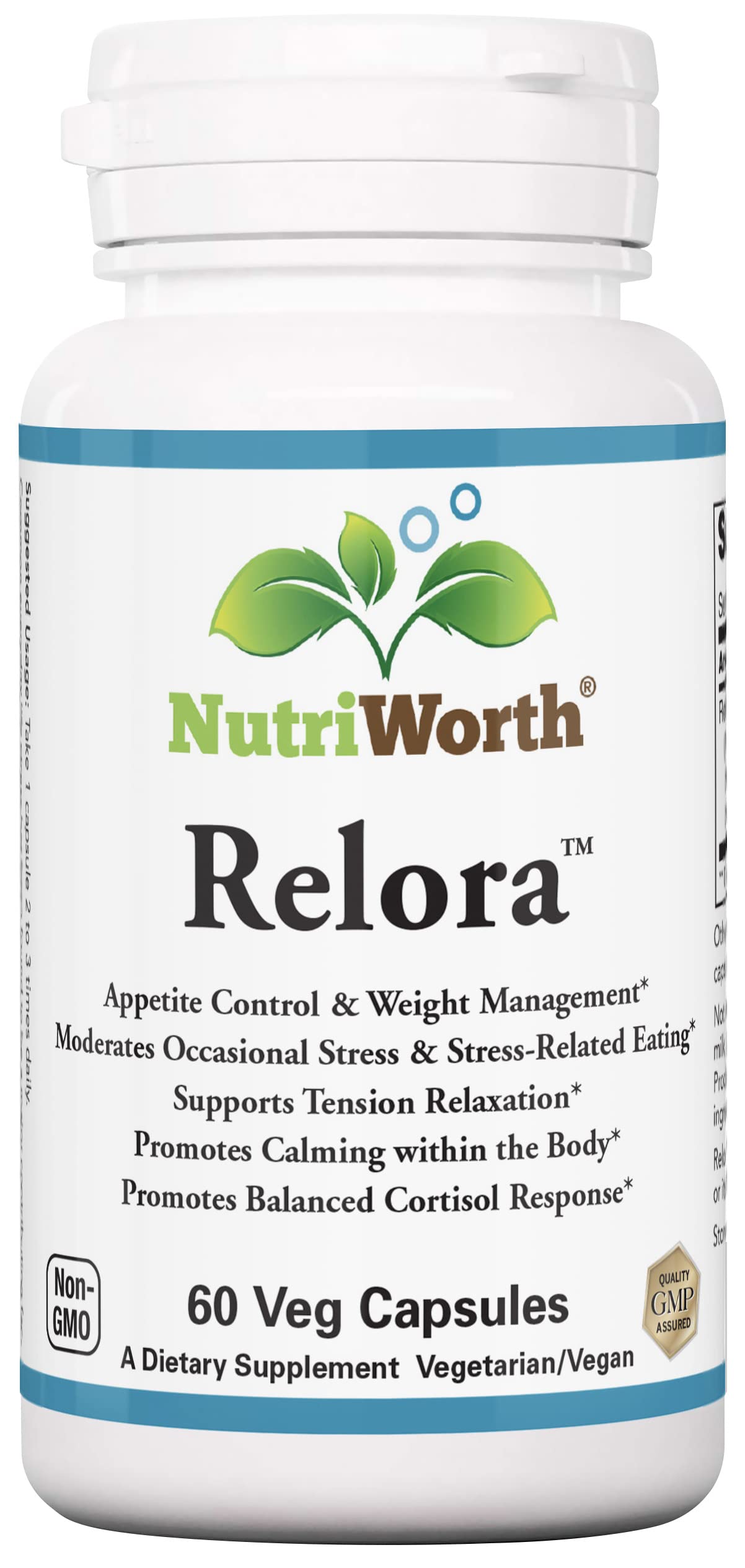 NutriWorth Relora - Stress & Weight Management Supplement. 300MG Vegetable Capsules - 60 Servings per Bottle