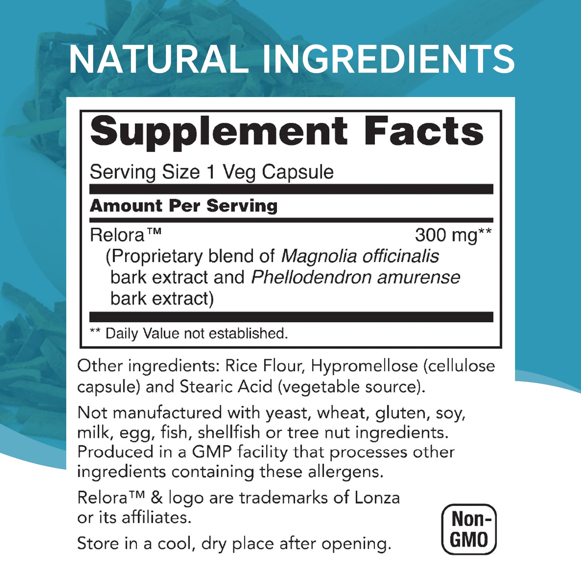NutriWorth Relora - Stress & Weight Management Supplement. 300MG Vegetable Capsules - 60 Servings per Bottle