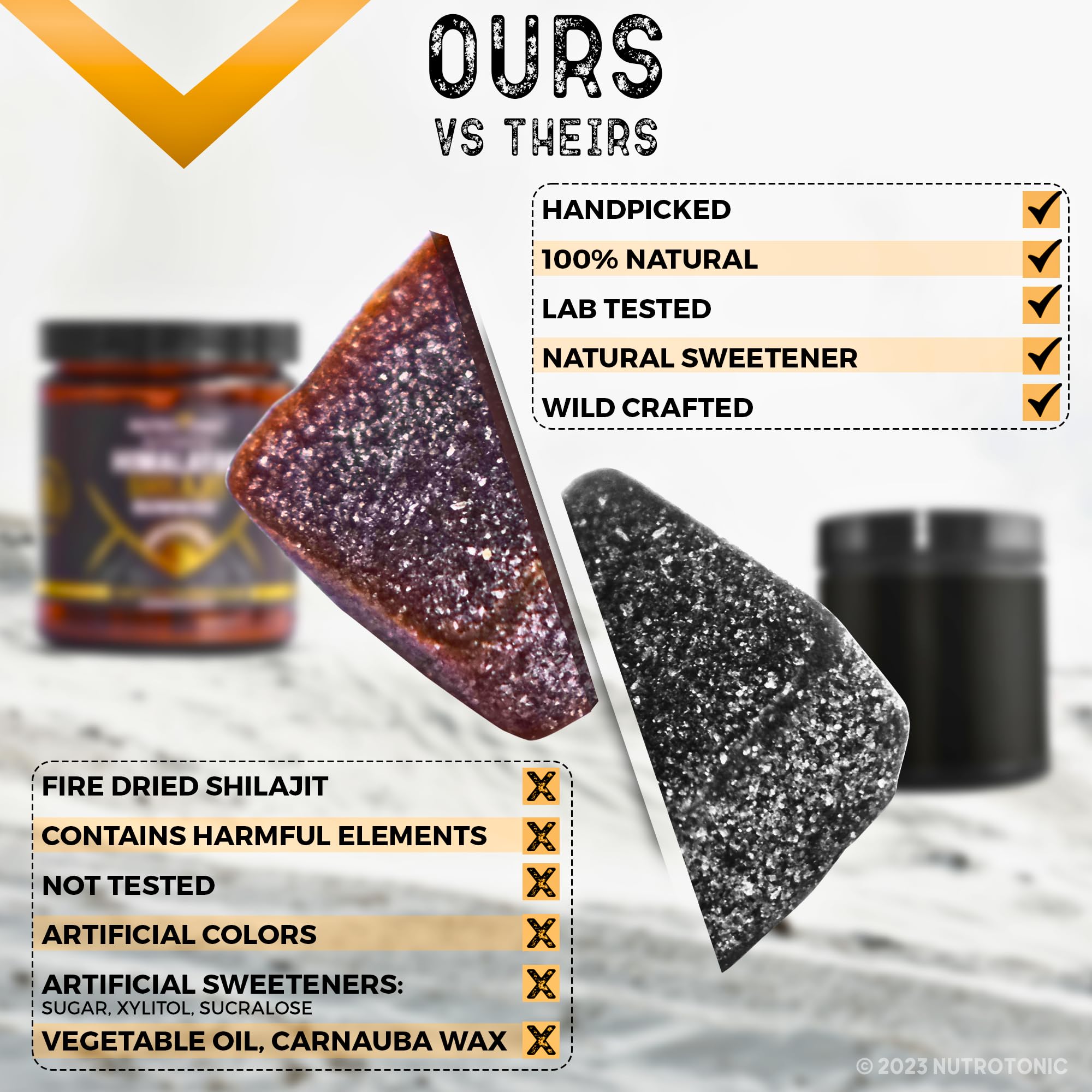 NutroTonic Organic Himalayan Shilajit Gummies – Pomegranate & Vanilla Flavor | Made in USA