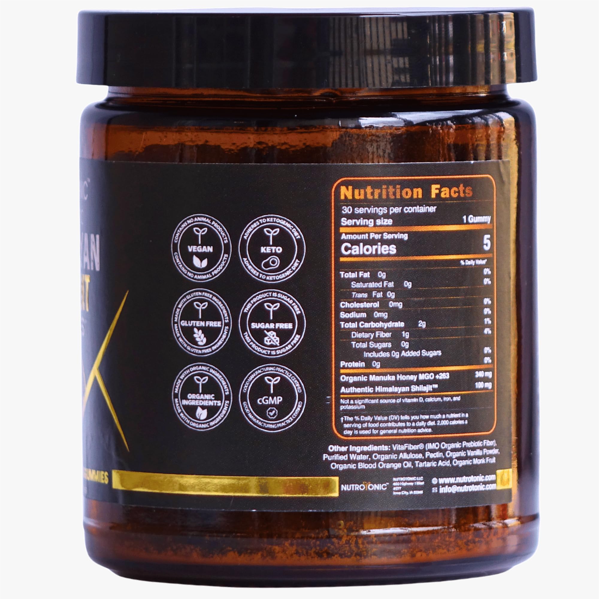 NutroTonic Himalayan Shilajit Gummies – Raspberry Vanilla, Manuka Honey MGO +263