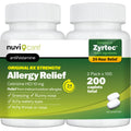 NUVICARE 24-Hour Allergy Medicine 10mg Cetirizine – Compare to Zyrtec (2 Pack)