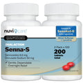 NUVICARE Senna Plus Laxative Stool Softener – Docusate Sodium 50mg + Senna 8.6mg (2 Pack) | Compare to Senokot-S