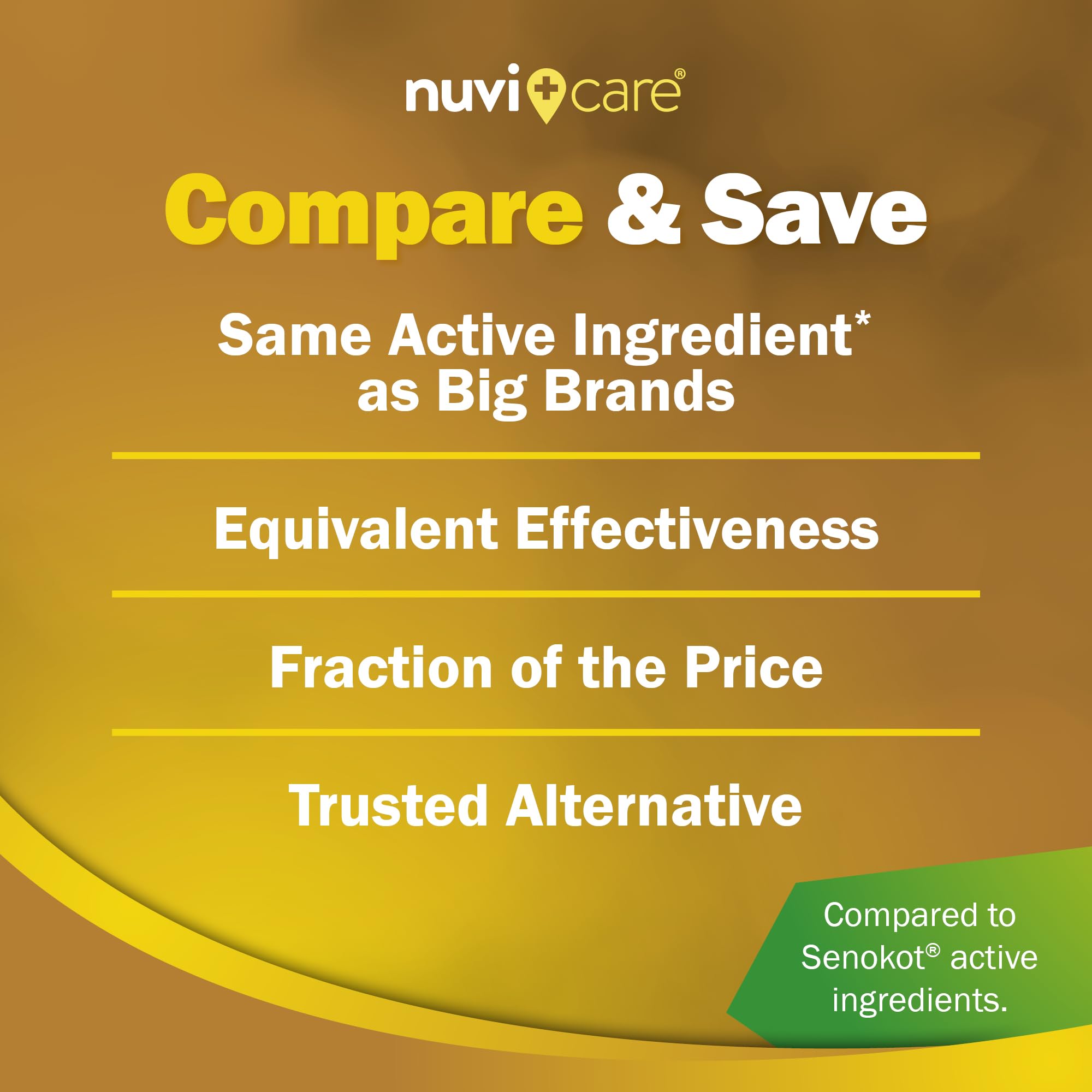NUVICARE Senna Laxative Tablets 8.6 mg – Gentle Natural Relief for Occasional Constipation (200 Count)