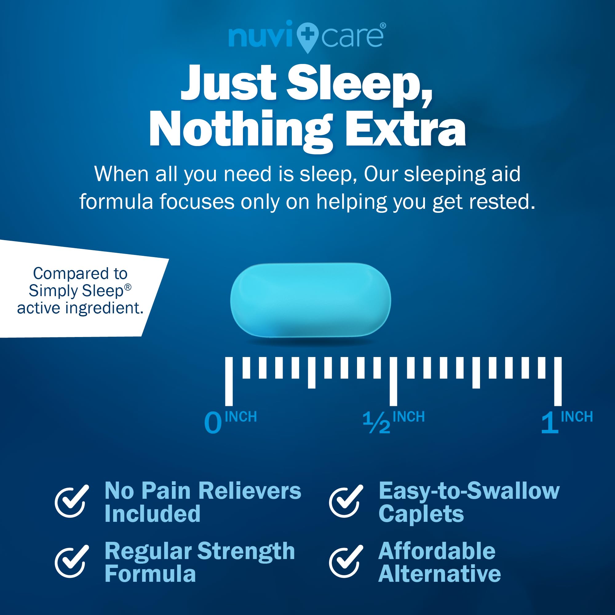 NUVICARE Nighttime Sleep Aid 25 mg Diphenhydramine HCl – Regular Strength, 2 Pack, Non-Habit Forming