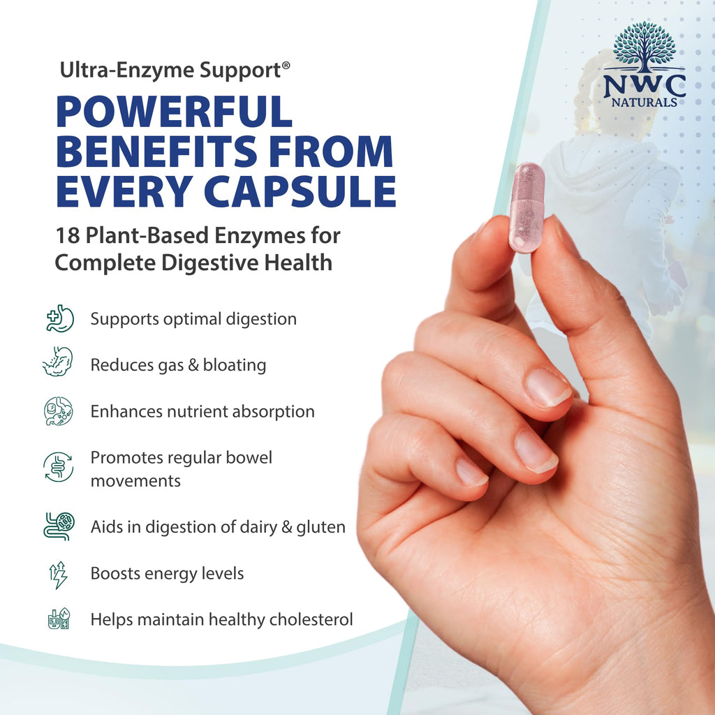 NWC Naturals Ultra-Enzyme Support – Digestive Health Supplement (200 Count)