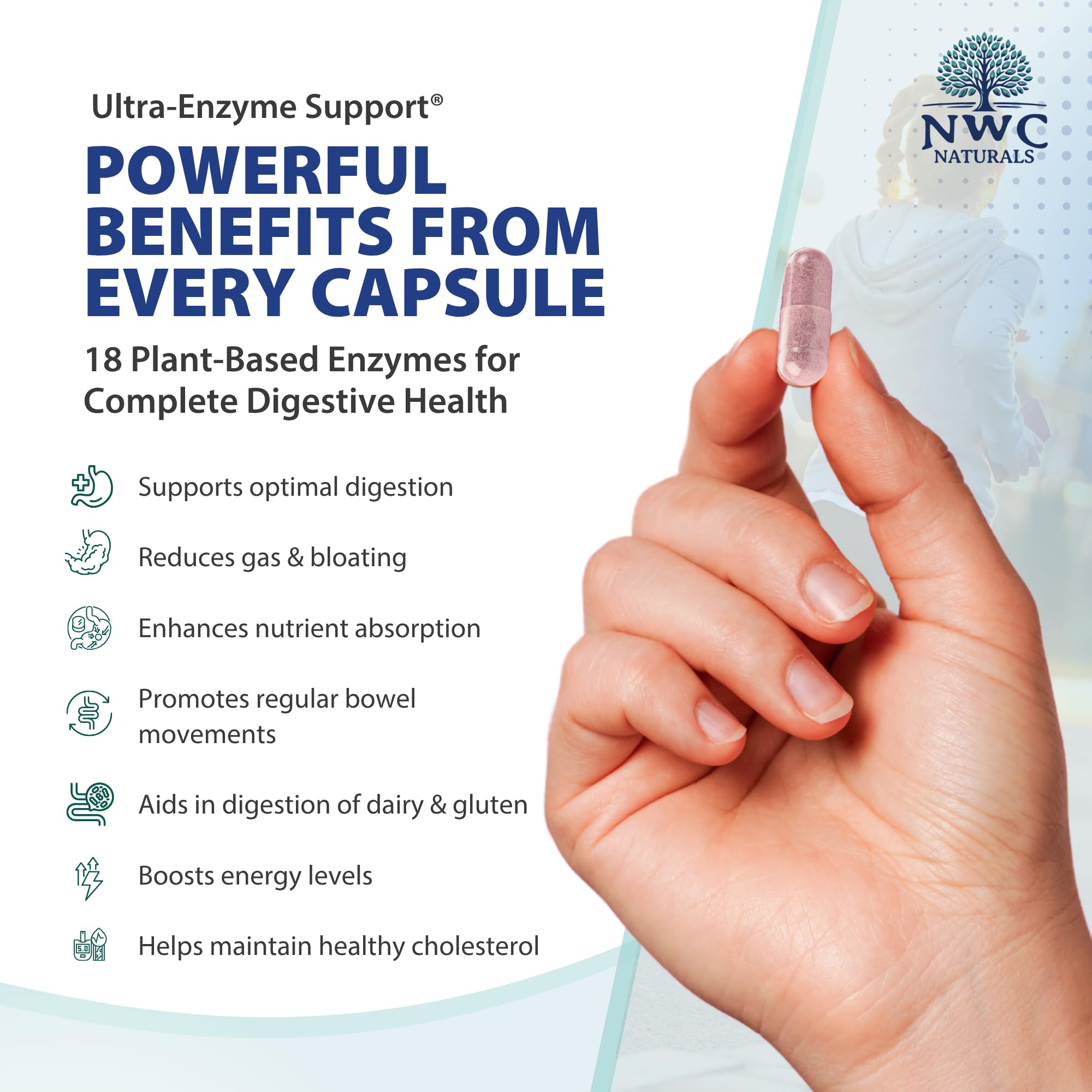 NWC Naturals Ultra-Enzyme Support – Digestive Health Supplement (200 Count)