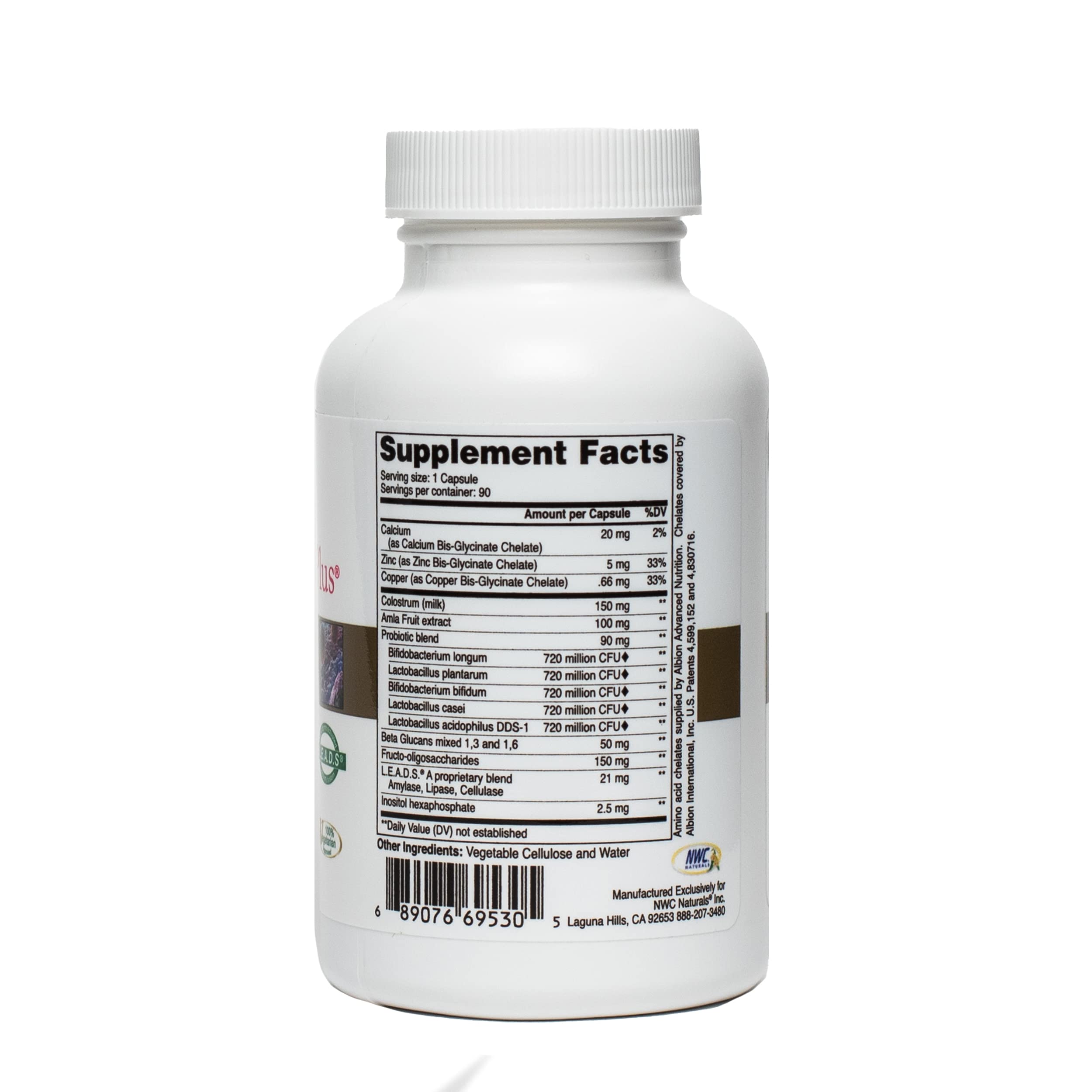 NWC Naturals Pro-Biotics Plus – Vegetarian Probiotics for Immune & Digestive Health, 90 Capsules