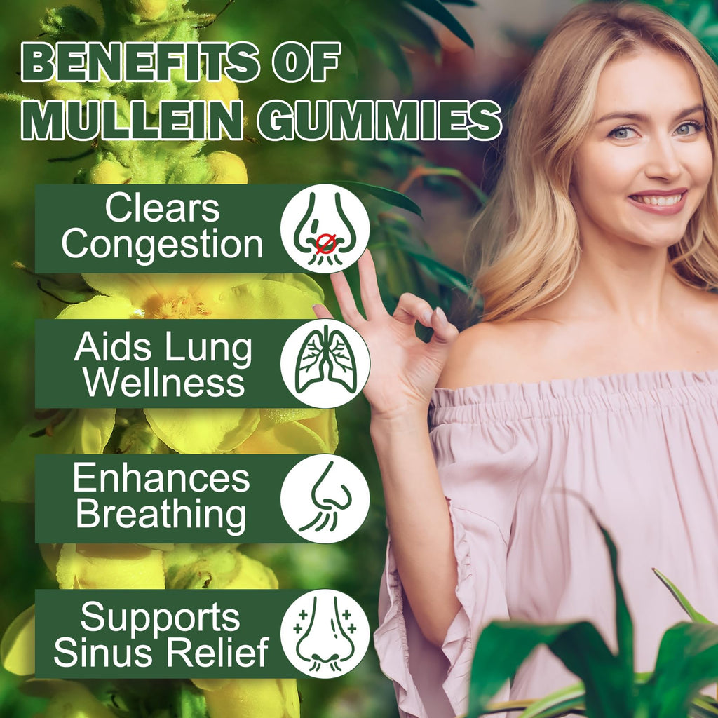 Nyloriaine Mullein Gummies – Lung Support & Immune Boost (60pcs)
