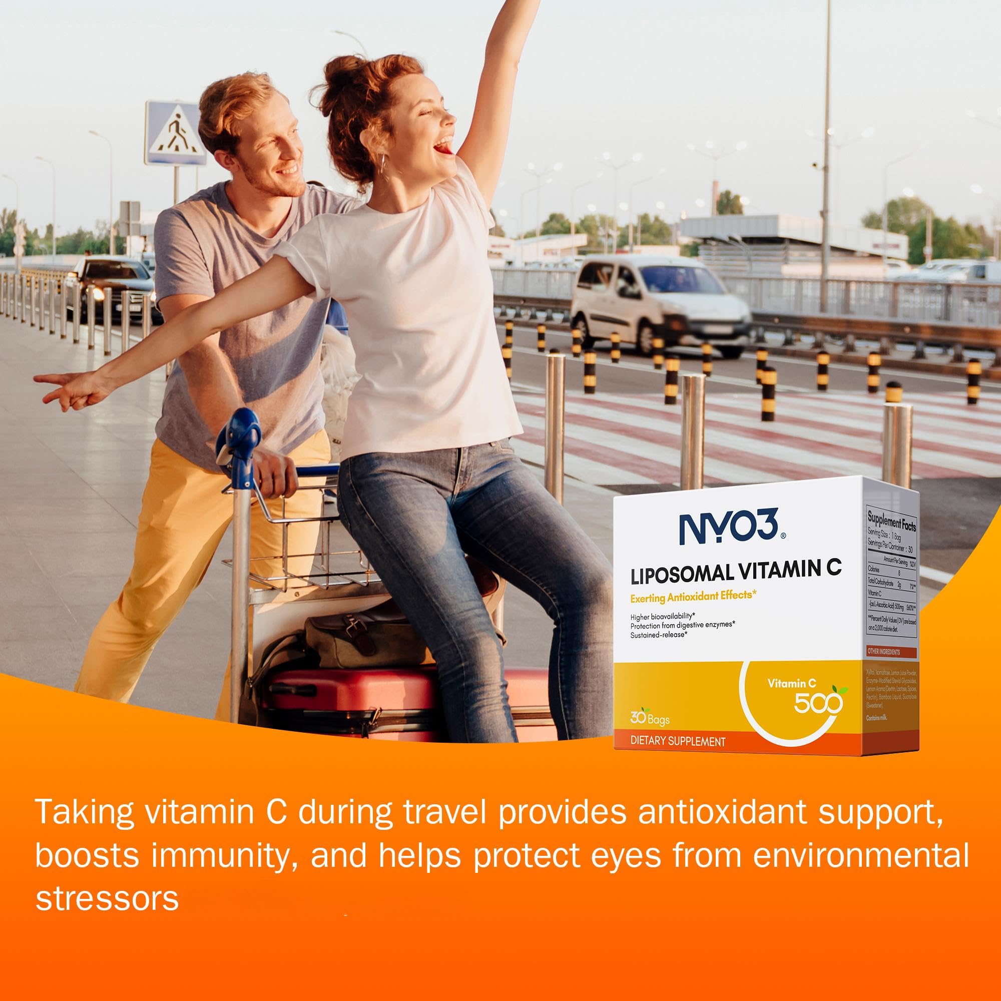NYO3 Liposomal Vitamin C Powder – Immune Support & Skin Health, 500mg, Gluten-Free