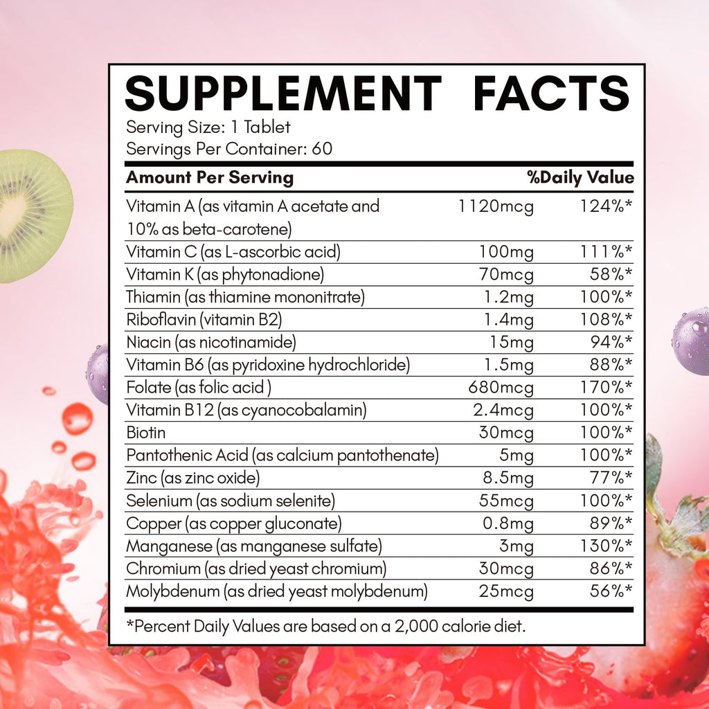 NYO3 Women’s Multivitamin with Zinc & Biotin | Gluten-Free, 60 Day Supply