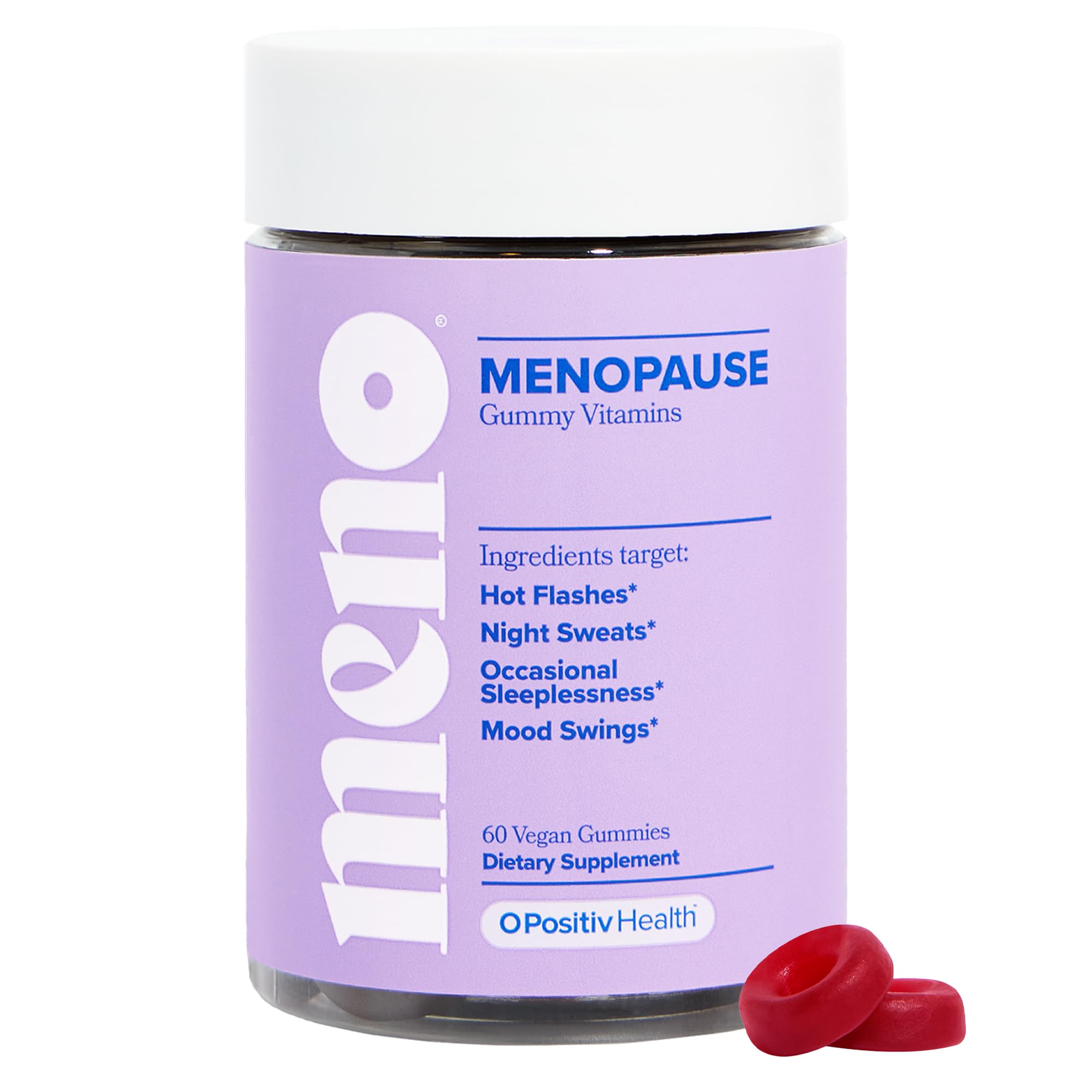O Positiv MENO Gummies for Menopause - Hormone-Free with Black Cohosh & Ashwagandha KSM-66