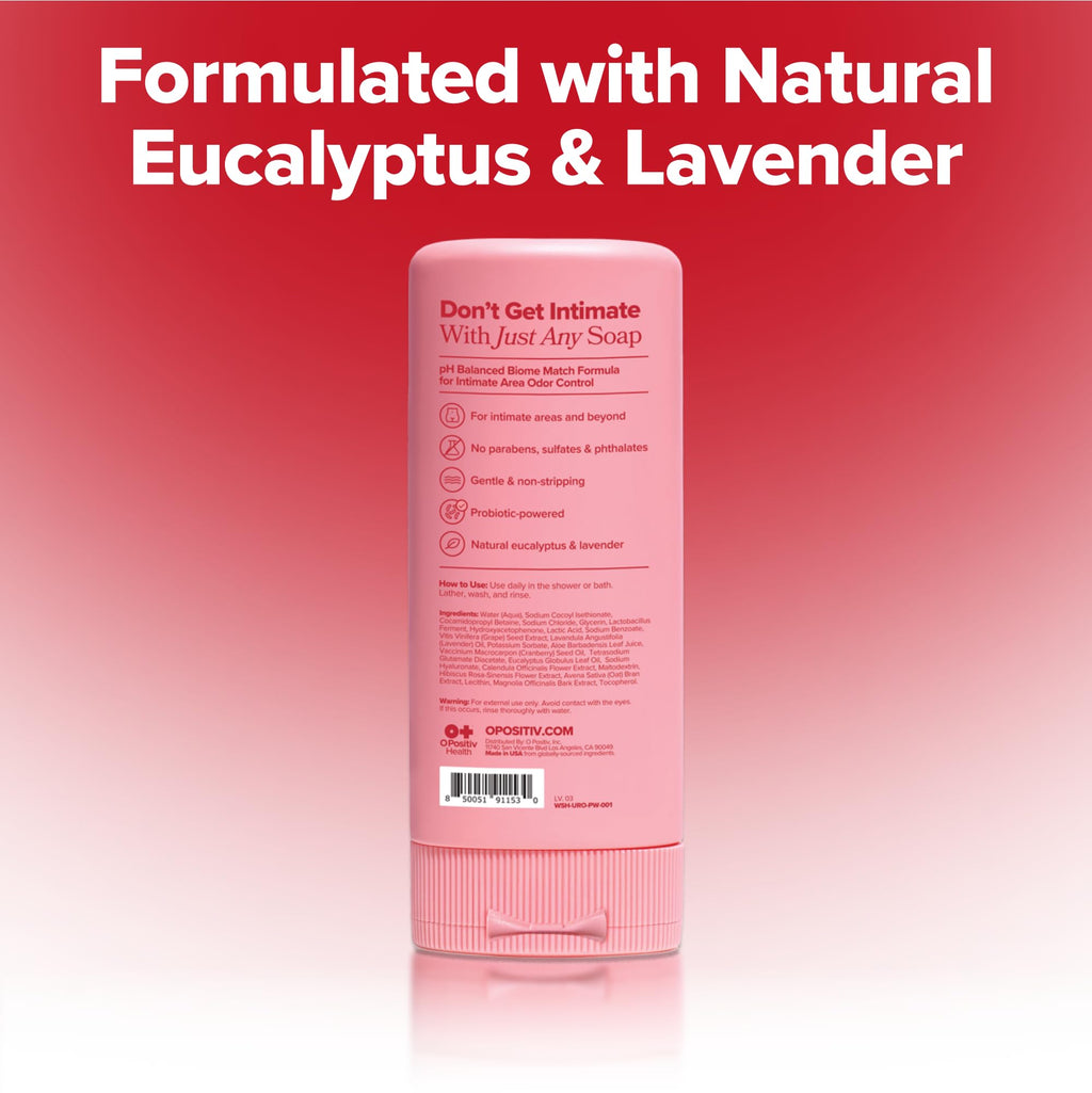 O Positiv URO pH Balanced Probiotic Wash – Odor Control, pH Balance & Gentle Intimate Care (6.75 oz)